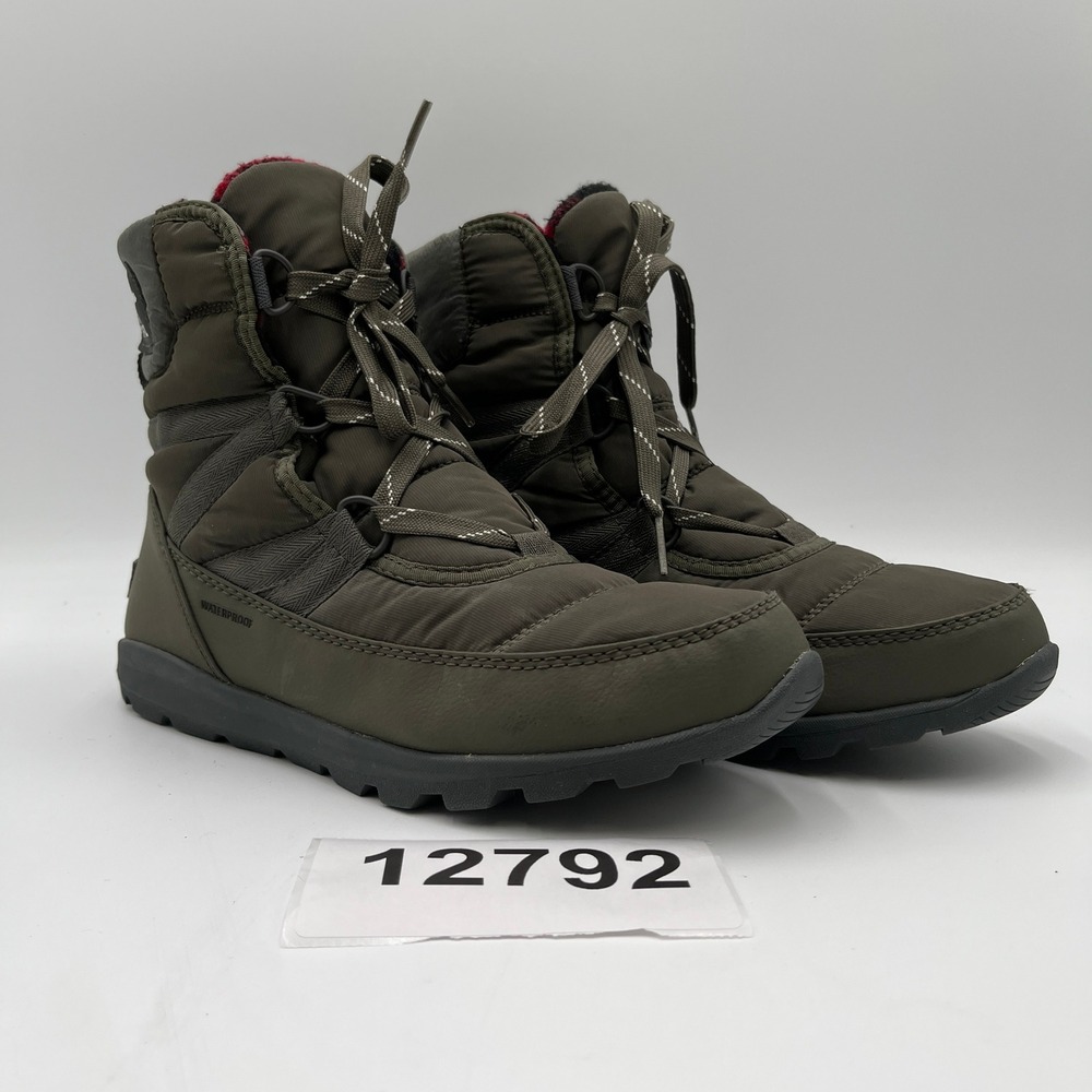 Sorel NL3437-326 Winter Boots Womens 8 Olive Green Comfort Lace Up Outdoor